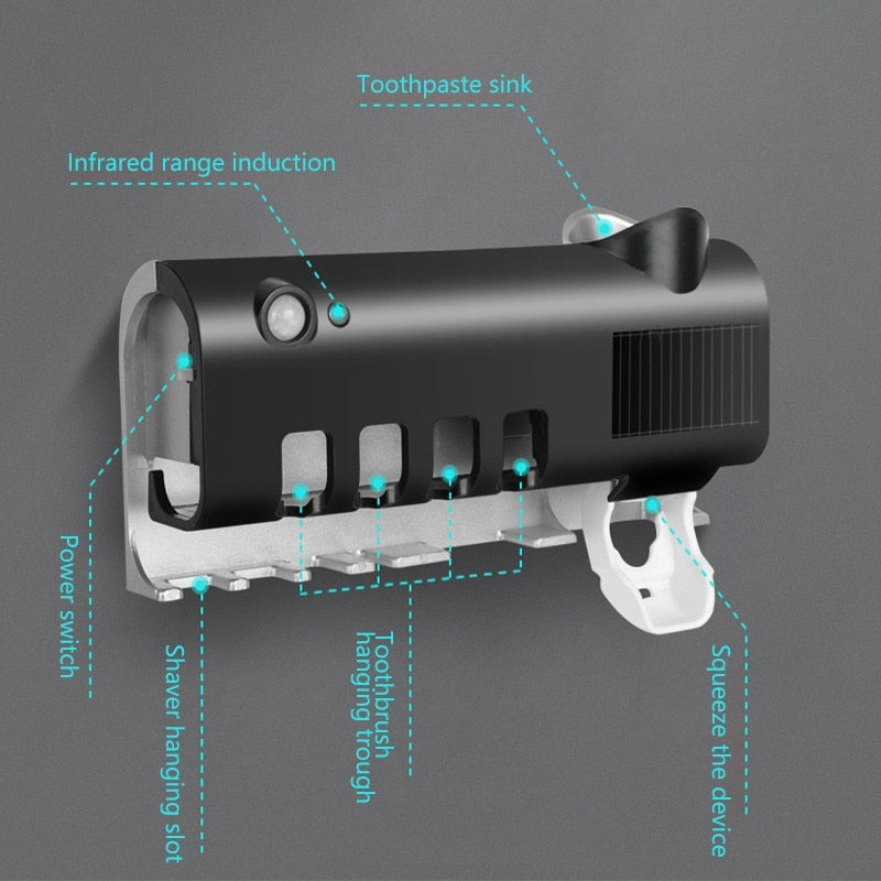 Wall-mounted UV Toothbrush Holder